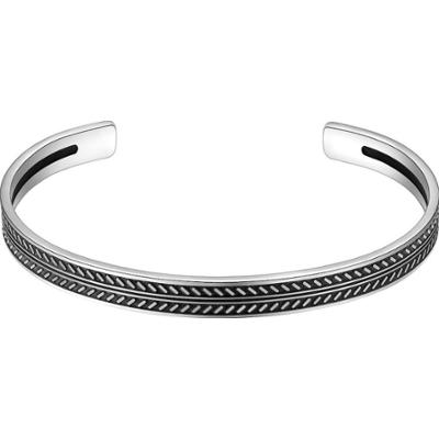 True Rebels Bransoletka Stal nierdzewna Srebrny/czarny Bransoletki 1 ct Męskie