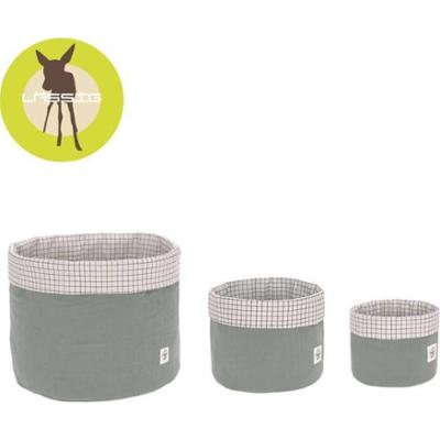 Lässig Muślinowe kosze do przechowywania 3 sztuki Cozy Home szarozielone Akcesoria 1 ct