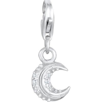 Nenalina Damski Charm Półksiężyc mieniący się kryształami cyrkonii w srebrze próby 925 Sterling Silver Wisiorki 1 ct