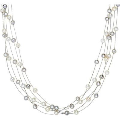 Valero Pearls Naszyjnik z pereł srebro wysokiej próby Perła hodowlana słodkowodna srebrny Naszyjniki 1 ct Damski