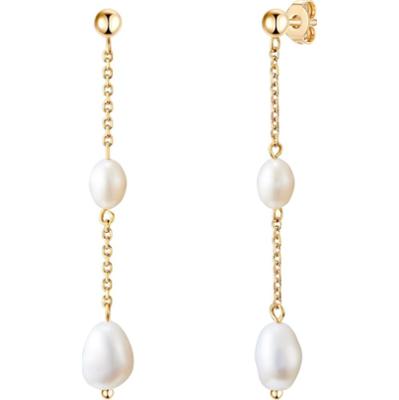 Valero Pearls Stal nierdzewna Perła hodowlana słodkowodna Kolczyki 1 ct Damski