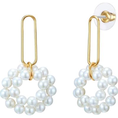 Lulu & Jane Mosiadz Sztuczna perła Kolczyki 1 ct Damski