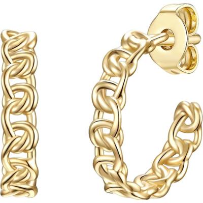 Glanzstücke München Srebrne kolczyki kreole srebro wysokiej próby żółte złoto Kolczyki 1 ct Damski