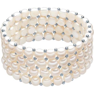 Valero Pearls Bransoletka z pereł srebro wysokiej próby Perła hodowlana słodkowodna srebrny Bransoletki 1 ct Damski