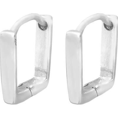 Elli Damskie kreole kwadratowe Trend w srebrze próby 925 Sterling Silver Kolczyki 1 ct