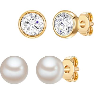 Rafaela Donata Komplet z kryształami Swarovski® srebro wysokiej próby zdobiony kryształkami Swarovski® Perła hodowlana słodkowodna srebrny Zestawy 1 c