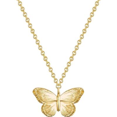 Glanzstücke München Naszyjnik srebrny Motyl srebro wysokiej próby żółte złoto Naszyjniki 1 ct Damski