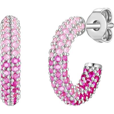 Glanzstücke München Srebrne kolczyki kreole srebro wysokiej próby Cyrkonia srebrny Kolczyki 1 ct Damski