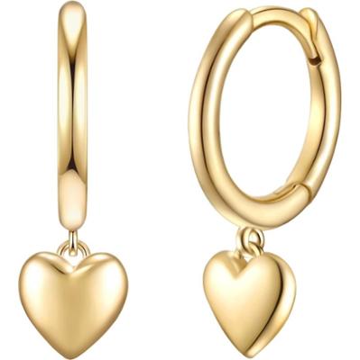 Glanzstücke München Kolczyki Serce z Srebro wysokiej próby w Żółte złoto 1 ct Damski