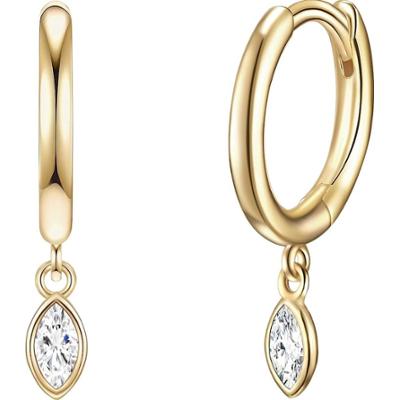 Glanzstücke München Srebrne kolczyki kreole srebro wysokiej próby Cyrkonia żółte złoto Kolczyki 1 ct Damski