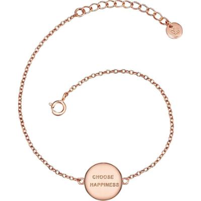 Glanzstücke München Srebrna bransoleta CHOOSE HAPPINESS srebro wysokiej próby różowe złoto Bransoletki 1 ct Damski