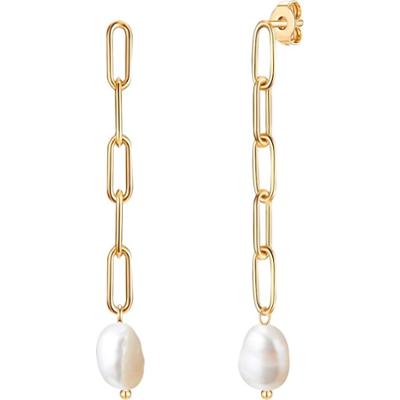 Valero Pearls Stal nierdzewna Perła hodowlana słodkowodna Kolczyki 1 ct Damski