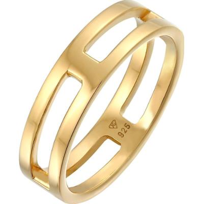 KUZZOI Męski pierścień Bar Solid Trend Basic w pozłacanym srebrze 925 Sterling Silver Pierścionki 1 ct Męskie