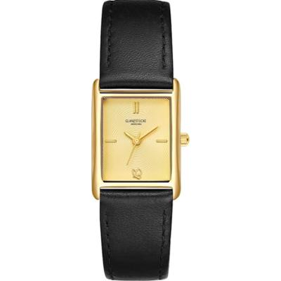 Glanzstücke München Zegarek na reke z prawdziwej skóry w kolorze czarnym Zegarki damskie 1 ct Damski