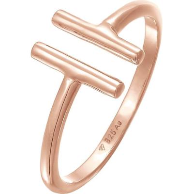 Elli Damski Geo Trend otwarty w srebrze 925 Sterling Silver Pierścionki 1 ct