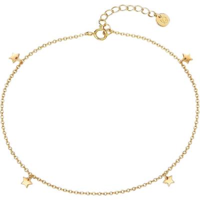 Glanzstücke München Srebrna bransoletka na stopę Gwiazda srebro wysokiej próby różowe złoto Bransoletki na nogę 1 ct Damski