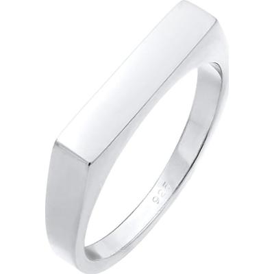 Elli Damski sygnet kwadratowy Geo Design Basic w srebrze 925 Sterling Silver Pierścionki 1 ct