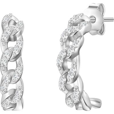 Glanzstücke München Srebrne kolczyki kreole srebro wysokiej próby Cyrkonia srebrny Kolczyki 1 ct Damski