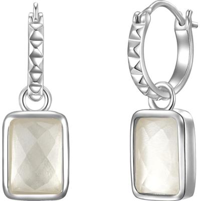 Glanzstücke München Kolczyki wiszące srebrne srebro wysokiej próby Kwarc różowy srebrny 1 ct Damski