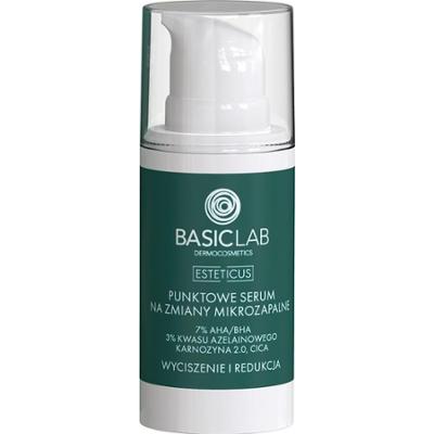 BasicLab PUNKTOWE SERUM NA ZMIANY MIKROZAPALNE Z 7% AHA/BHA, 3% KWASU AZELAINOWEGO I LAKTOFERYNĄ 15ML Pielęgnacja Anti-Acne 15 ml