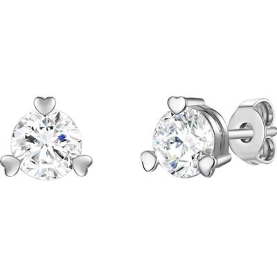 Glanzstücke München Srebrne kolczyki sztyfty Serce srebro wysokiej próby Cyrkonia srebrny Kolczyki 1 ct Damski