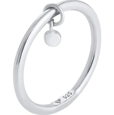 Elli Damski pierścionek okrągła płytka Basic Minimal srebro 925 Sterling Silver Pierścionki 1 ct