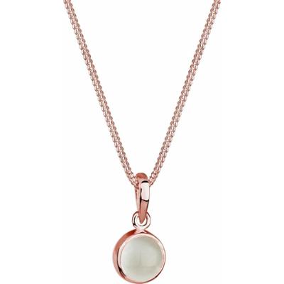 Elli Damski wisiorek okrągły z kamieniem księżycowym srebro 925 Sterling Silver Naszyjniki 1 ct