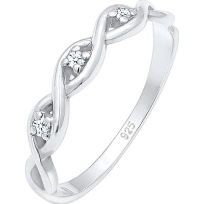 Elli DIAMONDS Pierścionek zaręczynowy Srebro 925 Sterling Damski dla kobiet z brylantem (0.009 ct) Pierścionki 1 ct