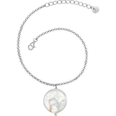 Glanzstücke München Srebrna bransoleta srebro wysokiej próby Perła hodowlana słodkowodna srebrny Bransoletki 1 ct Damski