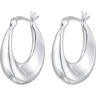 Elli Damskie kolczyki kreole Elegant Chunky ze srebra próby 925 Sterling Silver Kolczyki 1 ct