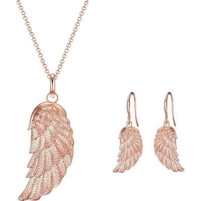 Rafaela Donata Komplet biżuterii biżuteryjnej Anielskie skrzydła Mosiądz różowe złoto Zestawy 1 ct Damski