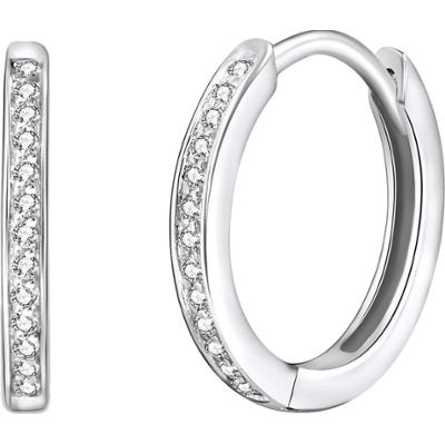 Rafaela Donata Srebrne kolczyki kreole srebro wysokiej próby Cyrkonia srebrny Kolczyki 1 ct Damski