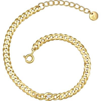 Glanzstücke München Srebrna bransoleta srebro wysokiej próby Cyrkonia żółte złoto Bransoletki 1 ct Damski