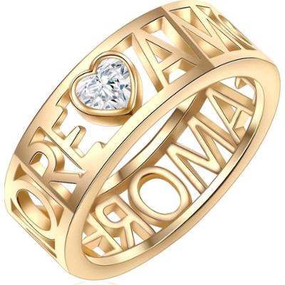 Lulu & Jane Pierścionek Stop metali Żółte złoto Pierścionki 1 ct Damski