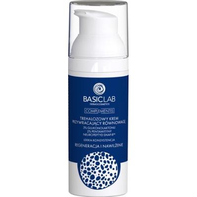 BasicLab Trehalozowy krem przywracający równowagę 3% glukonolaktonu, 2% pentawityny, neuropeptyd SNAP-8™ o lekkiej konsystencji REGENERACJA I NAWILŻEN