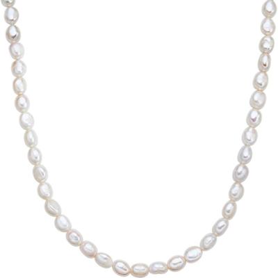 Valero Pearls Naszyjnik z pereł srebro wysokiej próby Perła hodowlana słodkowodna żółte złoto Naszyjniki 1 ct Damski