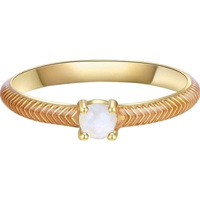 Glanzstücke München Srebrny pierścionek srebro wysokiej próby Kamień księżycowy żółte złoto Pierścionki 1 ct Damski