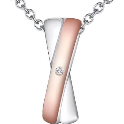 Rafaela Donata Diamentowy naszyjnik srebro wysokiej próby Diament srebro/różowe złoto Naszyjniki 1 ct Damski