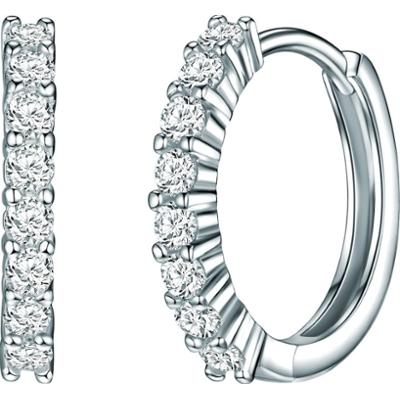 Rafaela Donata Srebrne kolczyki kreole srebro wysokiej próby Cyrkonia srebrny Kolczyki 1 ct Damski