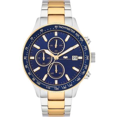 Rhodenwald & Söhne Chronograf Karthago II Srebrny Stal nierdzewna Srebrny/żółte złoto Zegarki damskie 1 ct Męskie