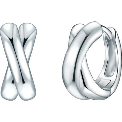 Rafaela Donata Srebrne kolczyki kreole srebro wysokiej próby srebrny Kolczyki 1 ct Damski