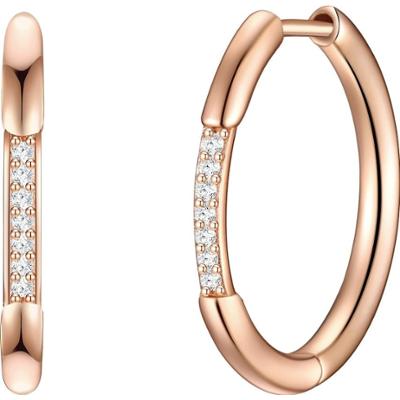 Glanzstücke München Srebrne kolczyki kreole srebro wysokiej próby Cyrkonia różowe złoto Kolczyki 1 ct Damski