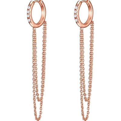 Glanzstücke München Srebrne kolczyki kreole srebro wysokiej próby Cyrkonia różowe złoto Kolczyki 1 ct Damski