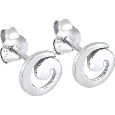 Elli Kolczyki sztyfty damskie Spiral Geo Basic Playful w srebrze próby 925 Sterling Silver 1 ct Damski