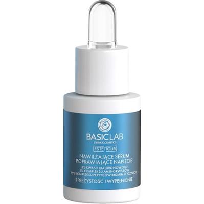 BasicLab NAWILŻAJĄCE SERUM POPRAWIAJĄCE NAPIĘCIE Z 3% KWASU HIALURONOWEGO, 5% KOMPLEKSU AMINOKWASÓW I 15% KOMPLEKSU PEPTYDÓW BIOMIMETYCZNYCH 15 ml Ser