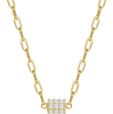 Glanzstücke München Naszyjnik srebrny srebro wysokiej próby Cyrkonia żółte złoto Naszyjniki 1 ct Damski