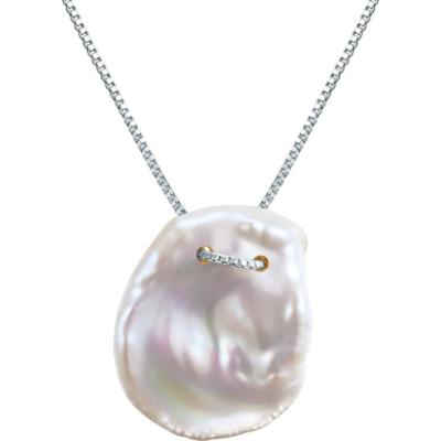 Valero Pearls Naszyjnik srebrny srebro wysokiej próby Perła hodowlana słodkowodna srebrny Naszyjniki 1 ct Damski