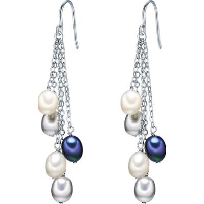 Valero Pearls Kolczyki wiszące z perłą srebro wysokiej próby Perła hodowlana słodkowodna srebrny 1 ct Damski