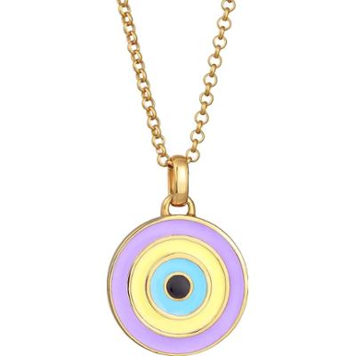 Elli Damski wisiorekEvil Eye Pastelowy Trend z emalią w pozłacanym srebrze próby 925 Sterling Silver Naszyjniki 1 ct