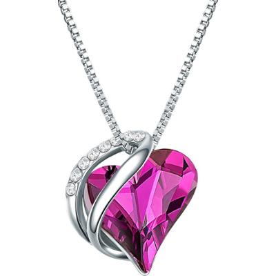 Rafaela Donata Naszyjnik srebrny Serce srebro wysokiej próby zdobiony kryształkami Swarovski® srebrny Naszyjniki 1 ct Damski